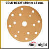 Круг шлифовальный золотистый на липучке 150мм P240 15отв.SUNMIGHT 