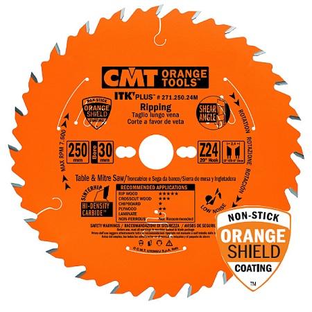 Диск для продольного пиления CMT 165x20x2,2/1,6 10° 15° ATB Z=40