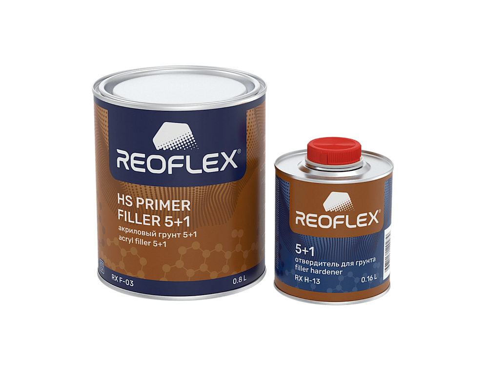 Грунт HS акриловый 2К (5+1) Белый 0,8л+отверд 0,16л компл REOFLEX