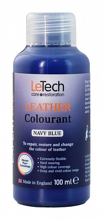Краска для кожи (Leather Colourant) Navy Blue, Темно-синий, 100 мл, LeTech