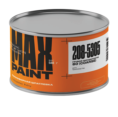 Шпатлевка эластичная грубая 0,5кг, 80 ES Body filler coarse, Max Paint